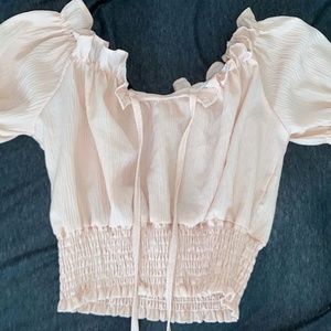 Ruffled Pale Pink Blouse